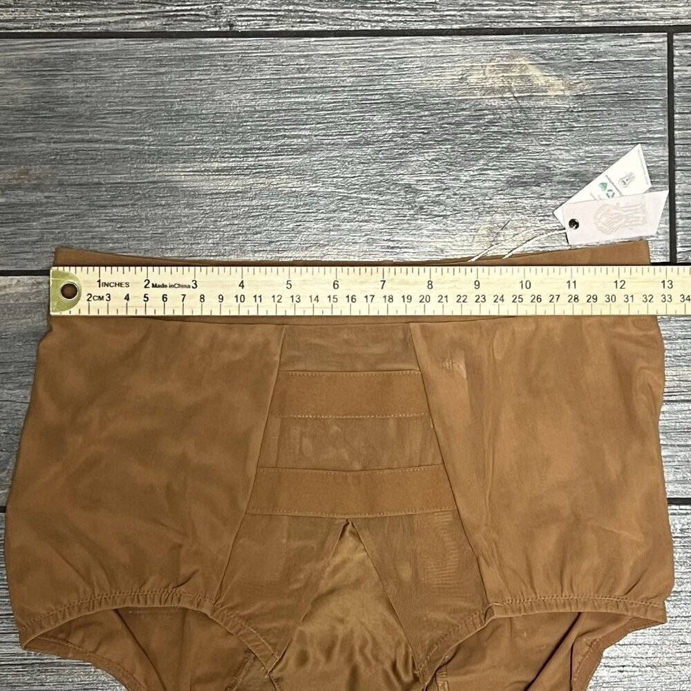 NWT $48 HAH X Free People Hi Waisted Panty Size Small Brown Sugar Sheer Pin Up - Picture 6 of 10